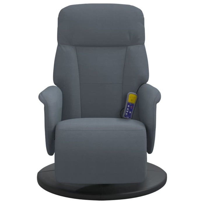 Massage Recliner Chair with Footrest Dark Grey Velvet Tpllka