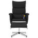 Massage Recliner Chair with Footstool Black Faux Leather
