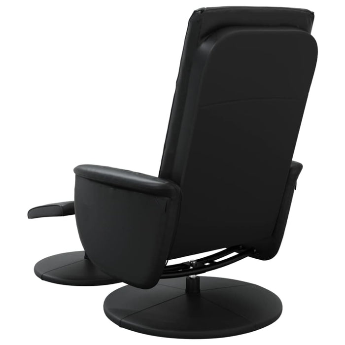 Massage Recliner Chair with Footstool Black Faux Leather
