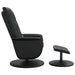 Massage Recliner Chair with Footstool Black Faux Leather