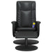Massage Recliner Chair with Footstool Black Faux Leather