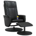 Massage Recliner Chair with Footstool Black Faux Leather