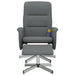 Massage Recliner Chair with Footstool Dark Grey Fabric
