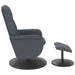 Massage Recliner Chair With Footstool Dark Grey Velvet