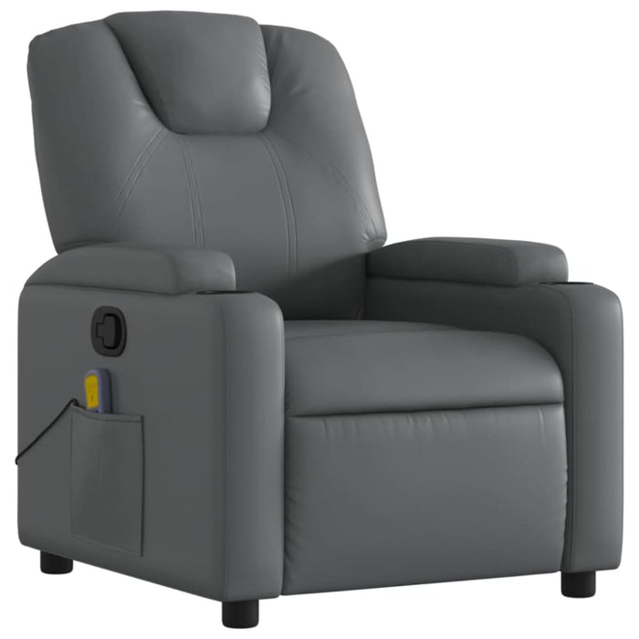 Massage Recliner Chair Grey Faux Leather Txbppap