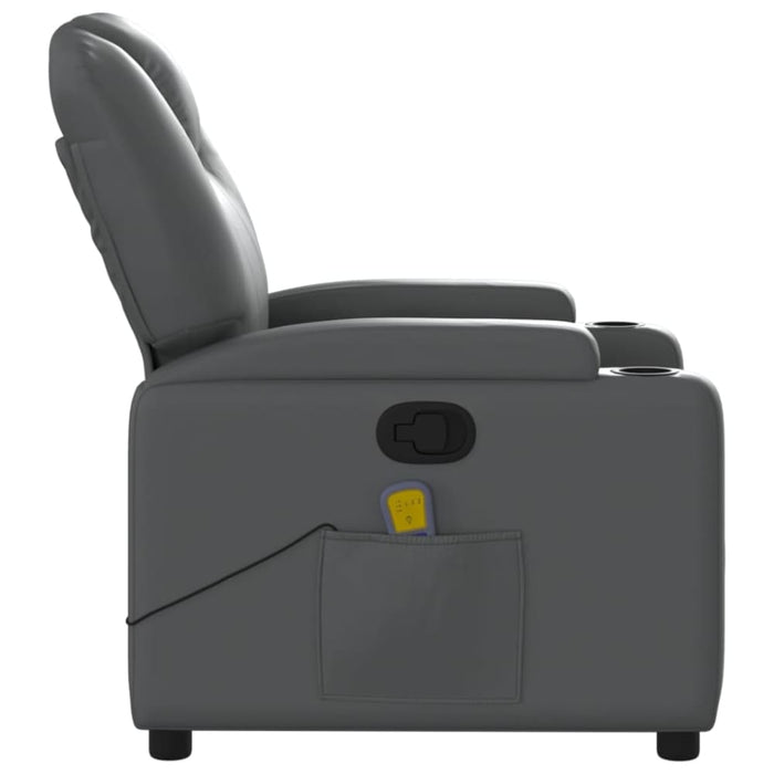 Massage Recliner Chair Grey Faux Leather Txbppap