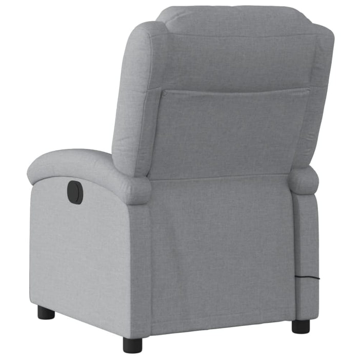 Massage Recliner Chair Light Grey Fabric Tioilt