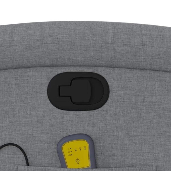 Massage Recliner Chair Light Grey Fabric Tioilt