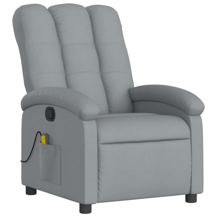 Massage Recliner Chair Light Grey Fabric Tioitk