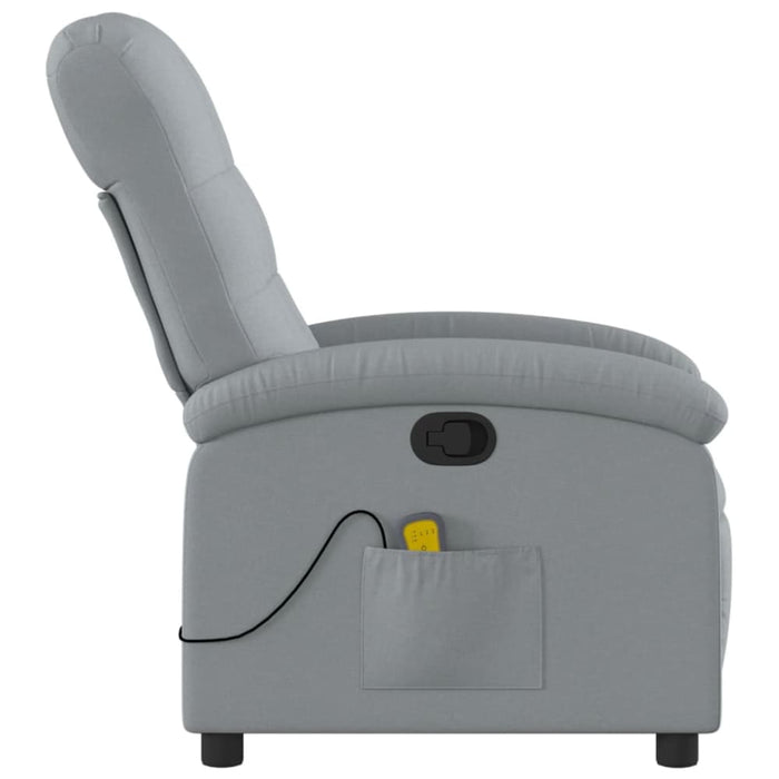 Massage Recliner Chair Light Grey Fabric Tioitk