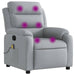 Massage Recliner Chair Light Grey Fabric Titaia