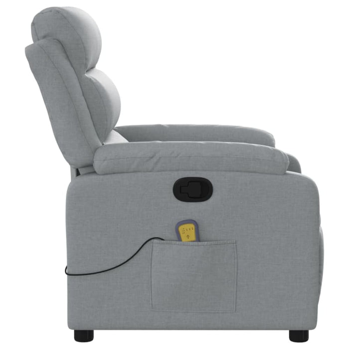 Massage Recliner Chair Light Grey Fabric Titaia
