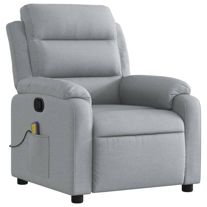 Massage Recliner Chair Light Grey Fabric Titaia