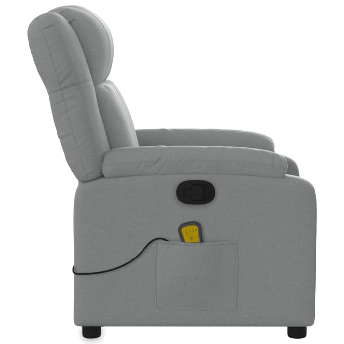 Massage Recliner Chair Light Grey Fabric Titpan