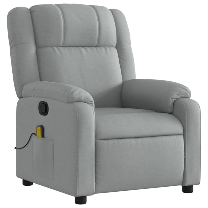 Massage Recliner Chair Light Grey Fabric Titpan