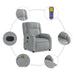 Massage Recliner Chair Light Grey Fabric Titpan