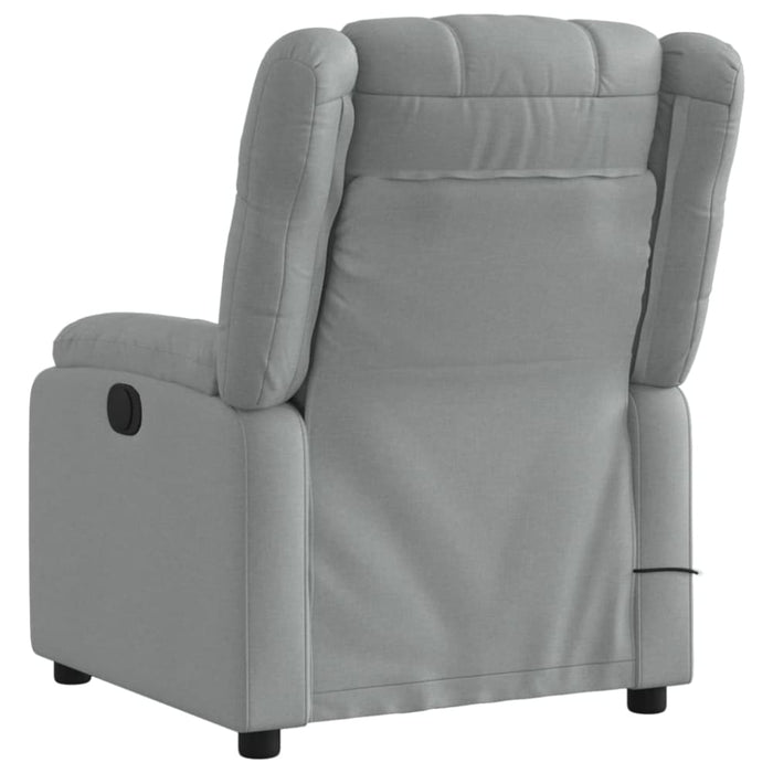 Massage Recliner Chair Light Grey Fabric Titpan