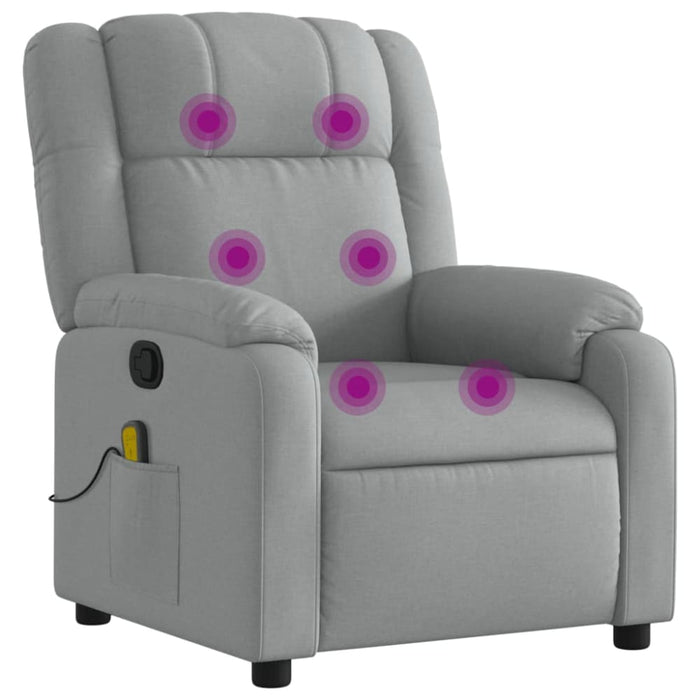 Massage Recliner Chair Light Grey Fabric Titpan