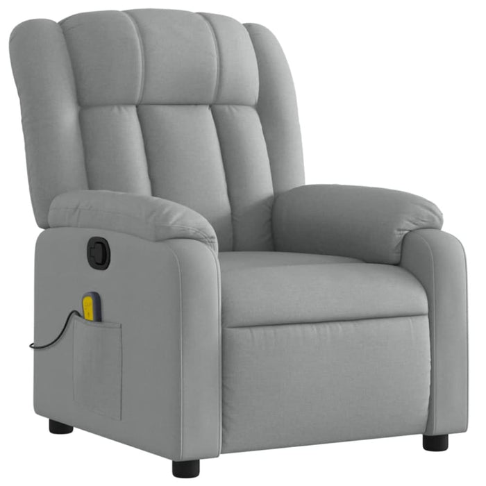 Massage Recliner Chair Light Grey Fabric Titpnl