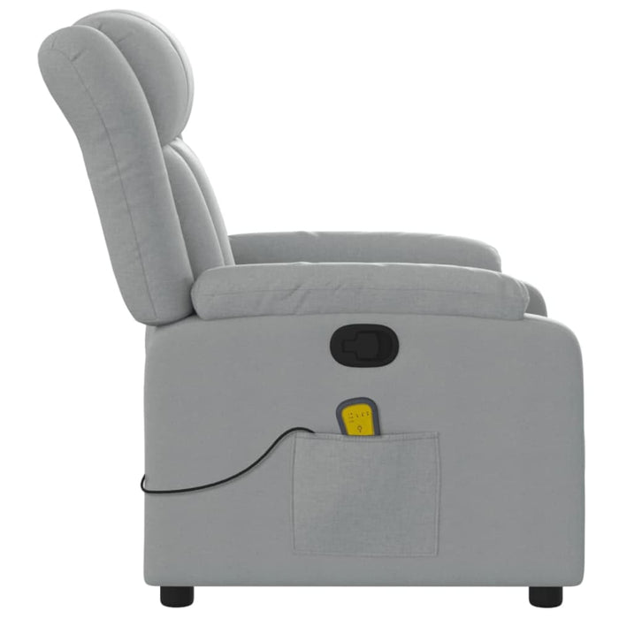 Massage Recliner Chair Light Grey Fabric Titpnl