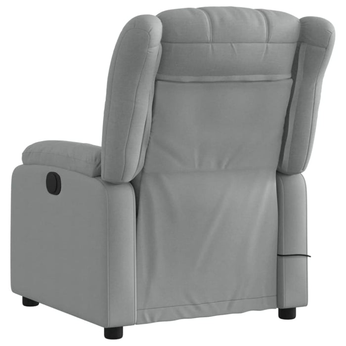 Massage Recliner Chair Light Grey Fabric Titpnl