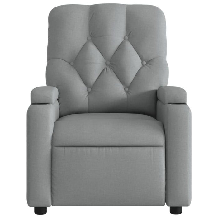 Massage Recliner Chair Light Grey Fabric Tixako