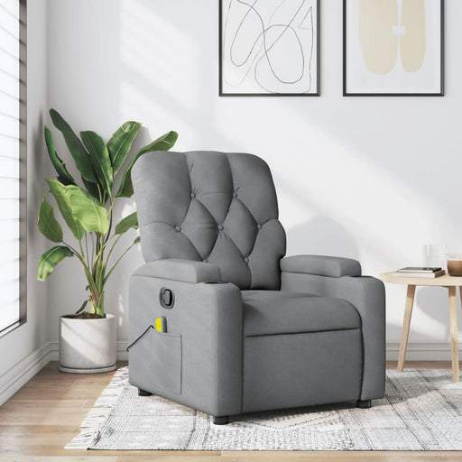 Massage Recliner Chair Light Grey Fabric Tixako