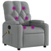 Massage Recliner Chair Light Grey Fabric Tixako