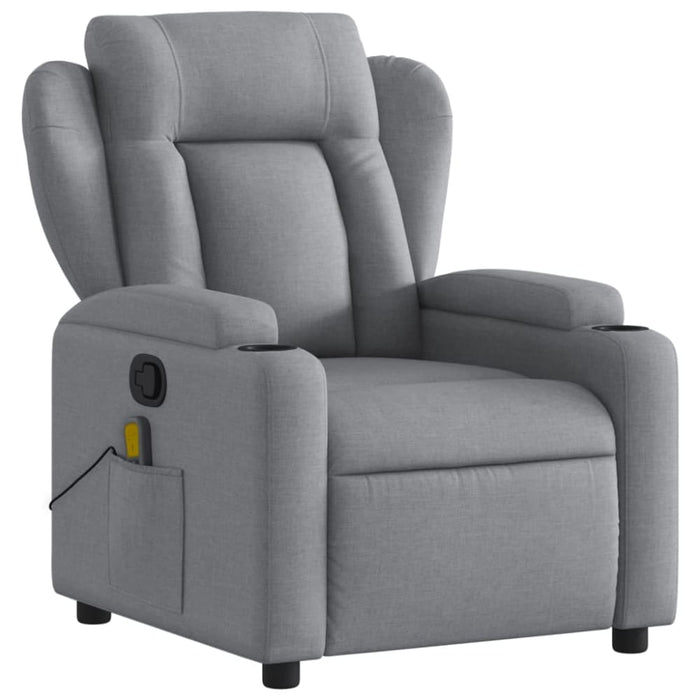 Massage Recliner Chair Light Grey Fabric Tixaop