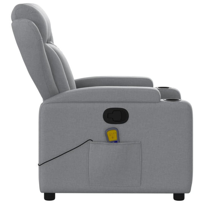 Massage Recliner Chair Light Grey Fabric Tixaop