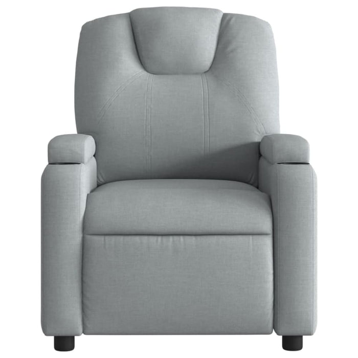 Massage Recliner Chair Light Grey Fabric Tixtii