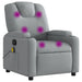 Massage Recliner Chair Light Grey Fabric Tixtii