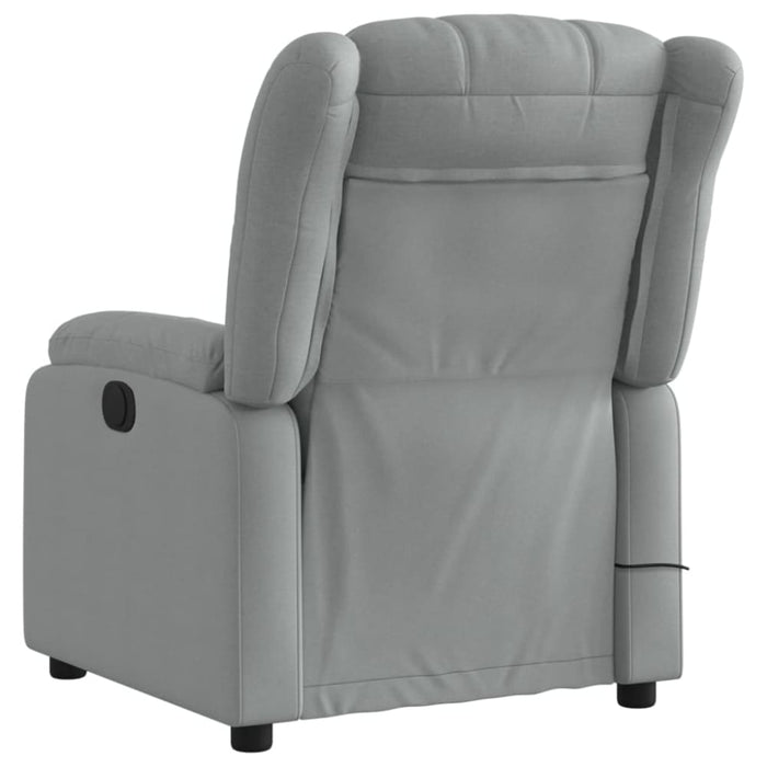 Massage Recliner Chair Light Grey Fabric Txblxpx