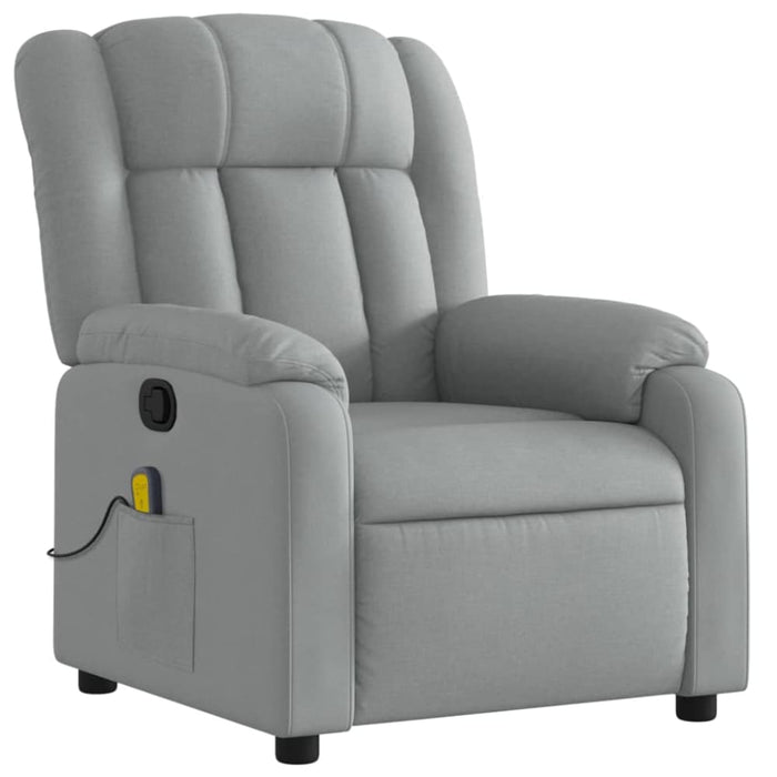 Massage Recliner Chair Light Grey Fabric Txblxpx