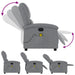 Massage Recliner Chair Light Grey Fabric Txbpaol