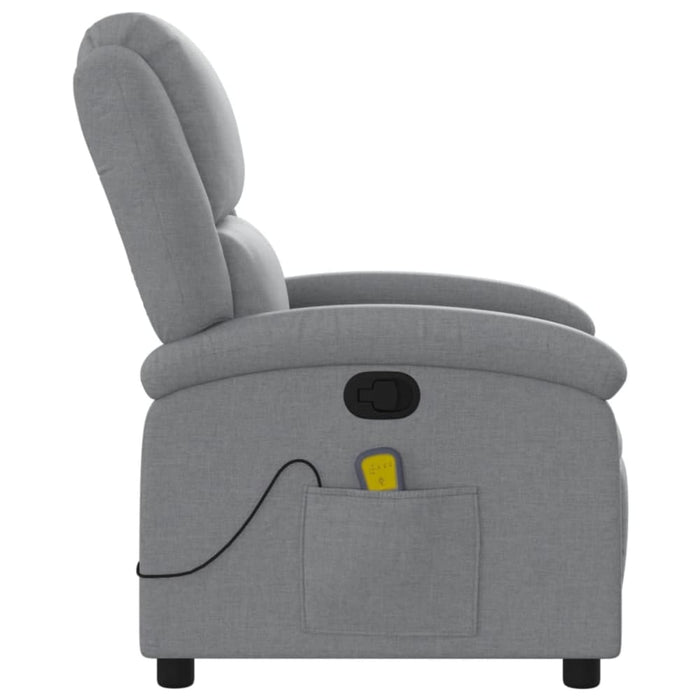 Massage Recliner Chair Light Grey Fabric Txbpaol