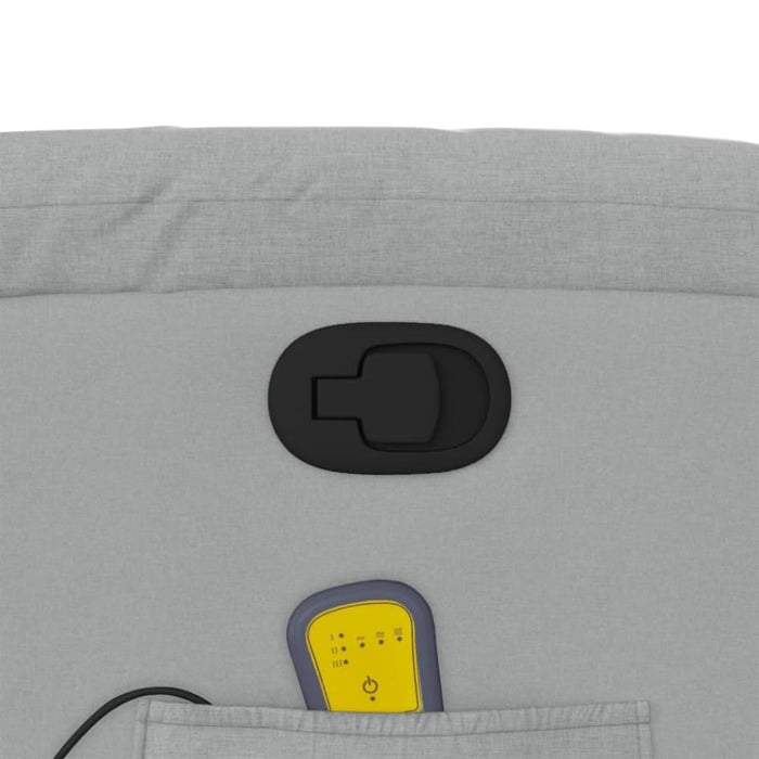 Massage Recliner Chair Light Grey Fabric Txbpiil