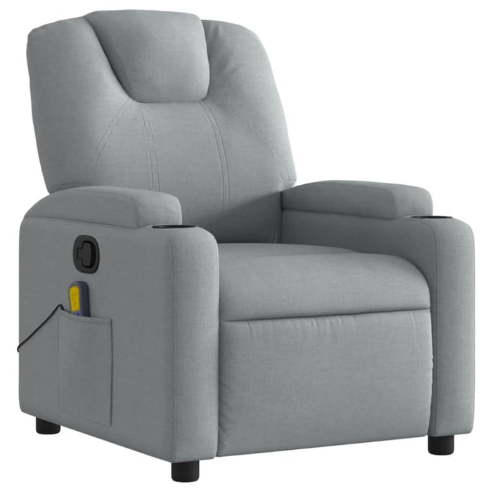 Massage Recliner Chair Light Grey Fabric Txbpkln