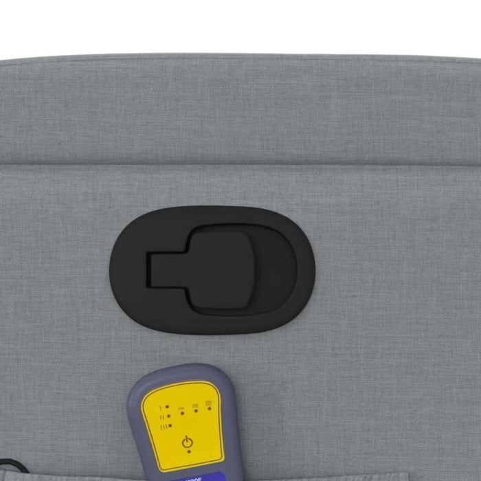 Massage Recliner Chair Light Grey Fabric Txbpkln