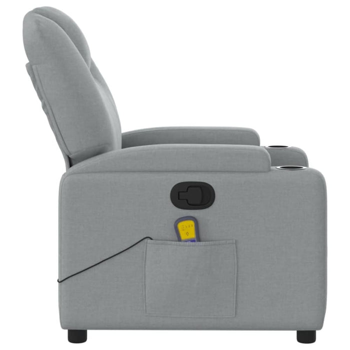 Massage Recliner Chair Light Grey Fabric Txbpkln
