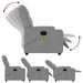 Massage Recliner Chair Light Grey Fabric Txbplla