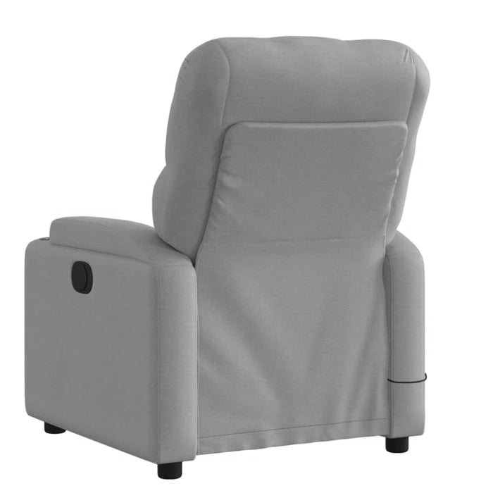 Massage Recliner Chair Light Grey Fabric Txbplla
