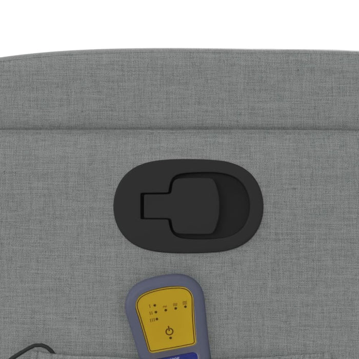 Massage Recliner Chair Light Grey Fabric Txbplox