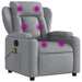 Massage Recliner Chair Light Grey Fabric Txbppln