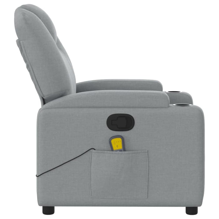 Massage Recliner Chair Light Grey Fabric Txbppox