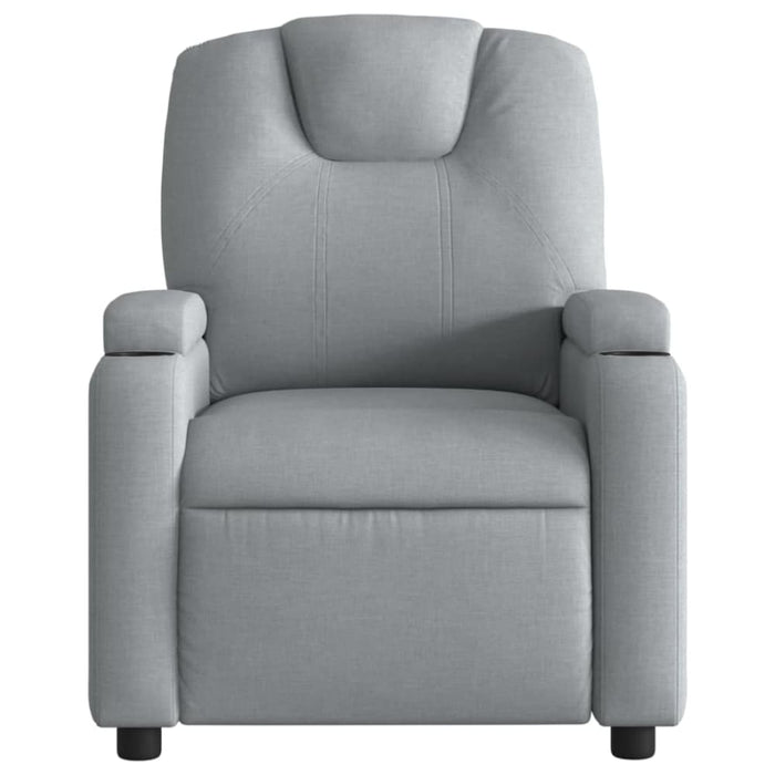 Massage Recliner Chair Light Grey Fabric Txbppox