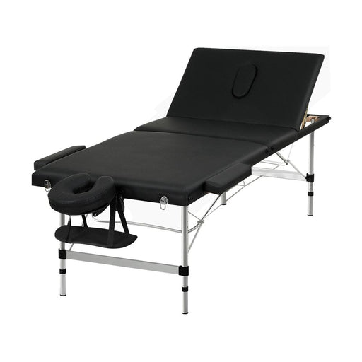 Massage Table 85cm Width 3 Fold Portable Aluminium Therapy