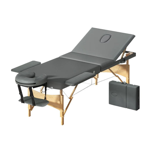 Massage Table Wooden Bed Portable 3 Fold Beauty Therapy