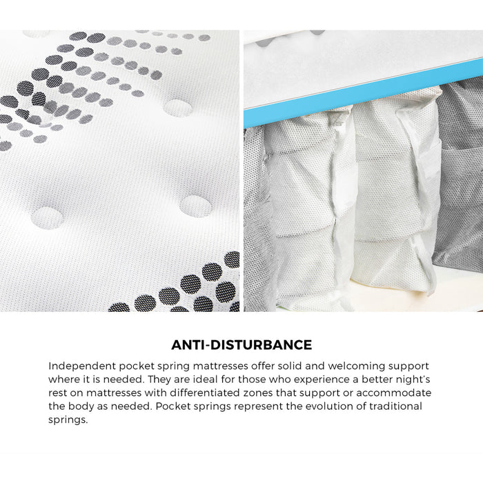 King Mattress Cool Gel Foam Euro Top Bed Pocket Spring Medium Firm 22Cm