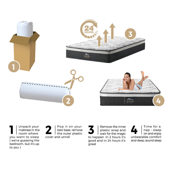 Single Mattress Luxury Foam Bed Firm Pocket Spring 30Cm